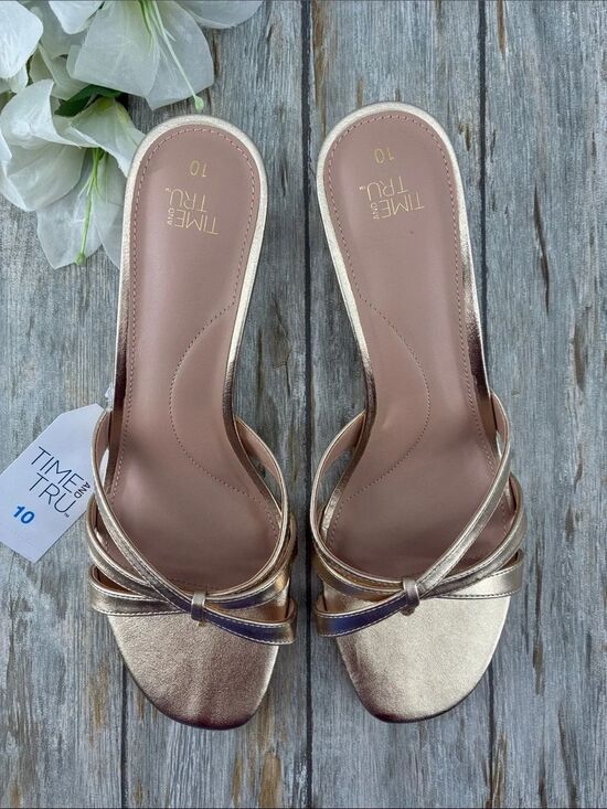 Time and Tru Shoes - Women’s Kitten Heels Mike Sandals Shoes Size 10